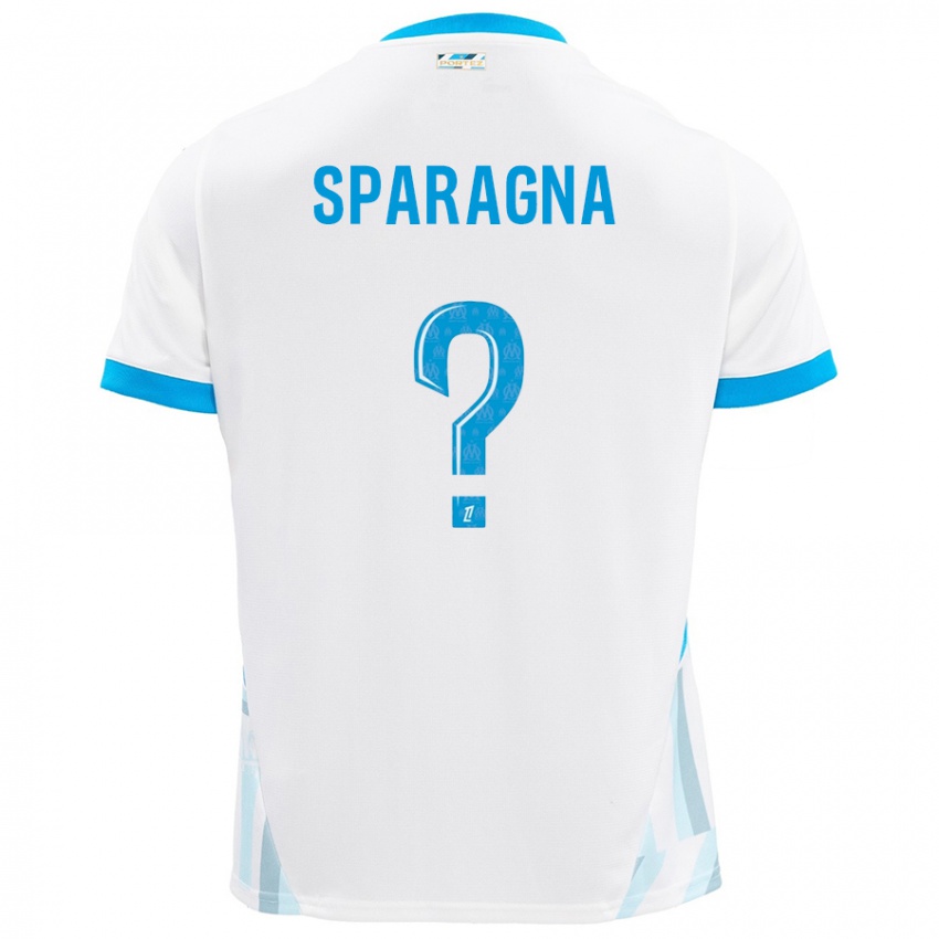 Enfant Maillot Stéphane Sparagna #0 Blanc Bleu Ciel Tenues Domicile 2024/25 T-Shirt Suisse