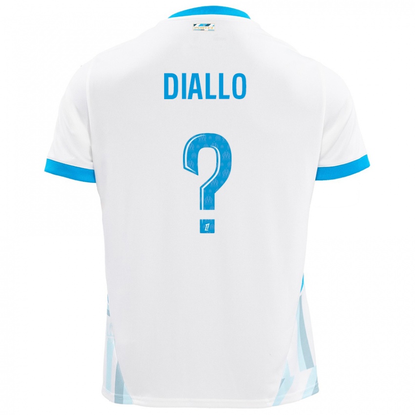 Enfant Maillot Mouhamed Diallo #0 Blanc Bleu Ciel Tenues Domicile 2024/25 T-Shirt Suisse