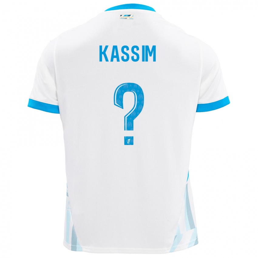 Enfant Maillot Kassim Abdallah #0 Blanc Bleu Ciel Tenues Domicile 2024/25 T-Shirt Suisse