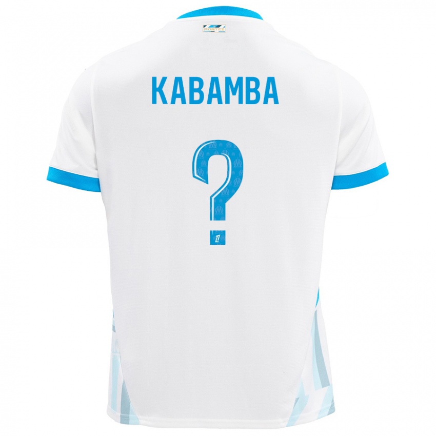 Enfant Maillot Alexis Kabamba #0 Blanc Bleu Ciel Tenues Domicile 2024/25 T-Shirt Suisse