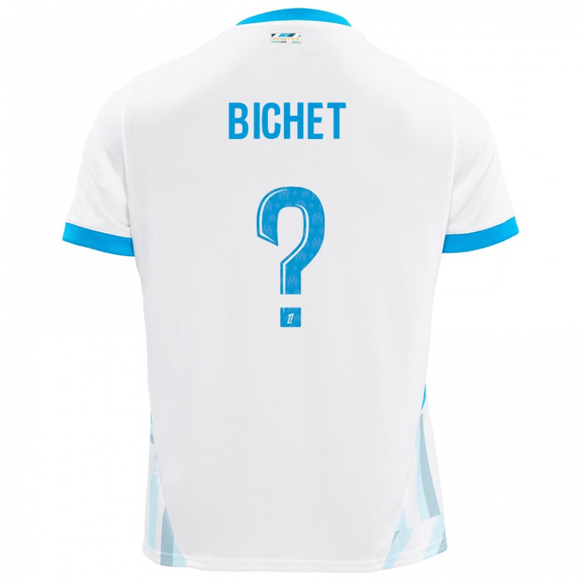 Enfant Maillot Tristan Bichet #0 Blanc Bleu Ciel Tenues Domicile 2024/25 T-Shirt Suisse