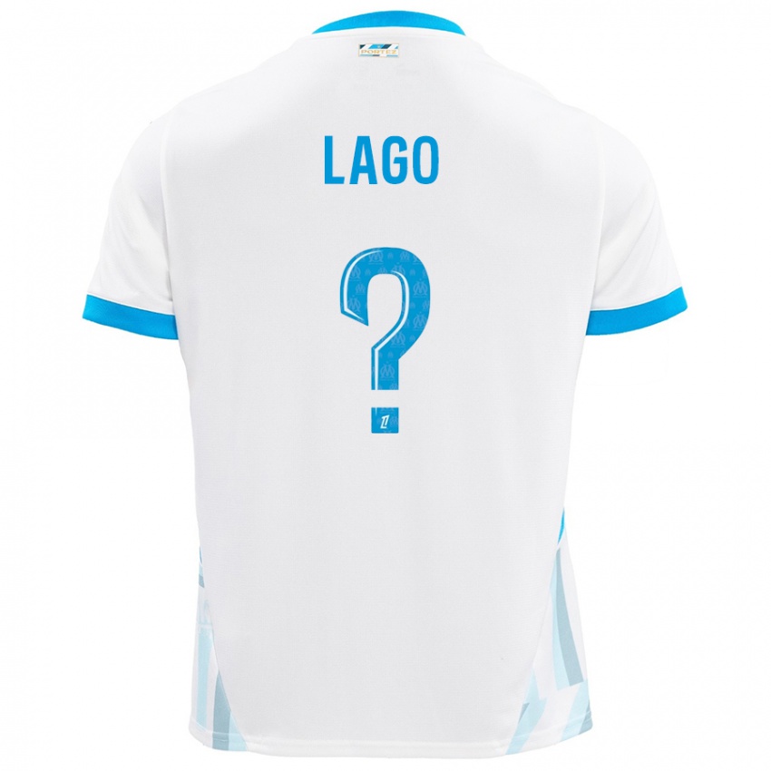 Enfant Maillot Ange Lago #0 Blanc Bleu Ciel Tenues Domicile 2024/25 T-Shirt Suisse