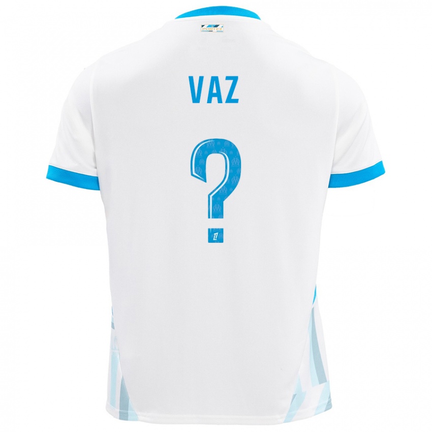 Enfant Maillot Robinio Vaz #0 Blanc Bleu Ciel Tenues Domicile 2024/25 T-Shirt Suisse