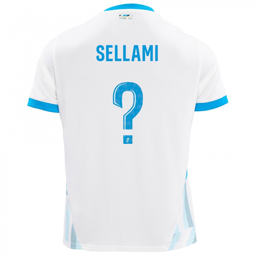 Enfant Maillot Yanis Sellami #0 Blanc Bleu Ciel Tenues Domicile 2024/25 T-Shirt Suisse