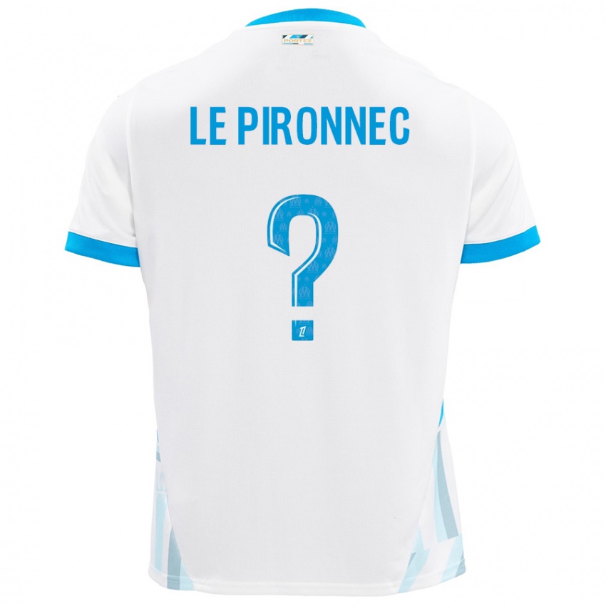 Enfant Maillot Kélian Le Pironnec #0 Blanc Bleu Ciel Tenues Domicile 2024/25 T-Shirt Suisse