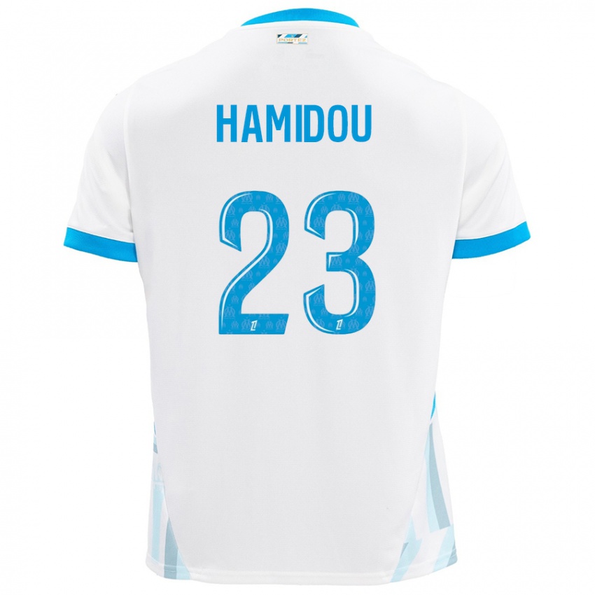 Enfant Maillot Jamila Hamidou #23 Blanc Bleu Ciel Tenues Domicile 2024/25 T-Shirt Suisse