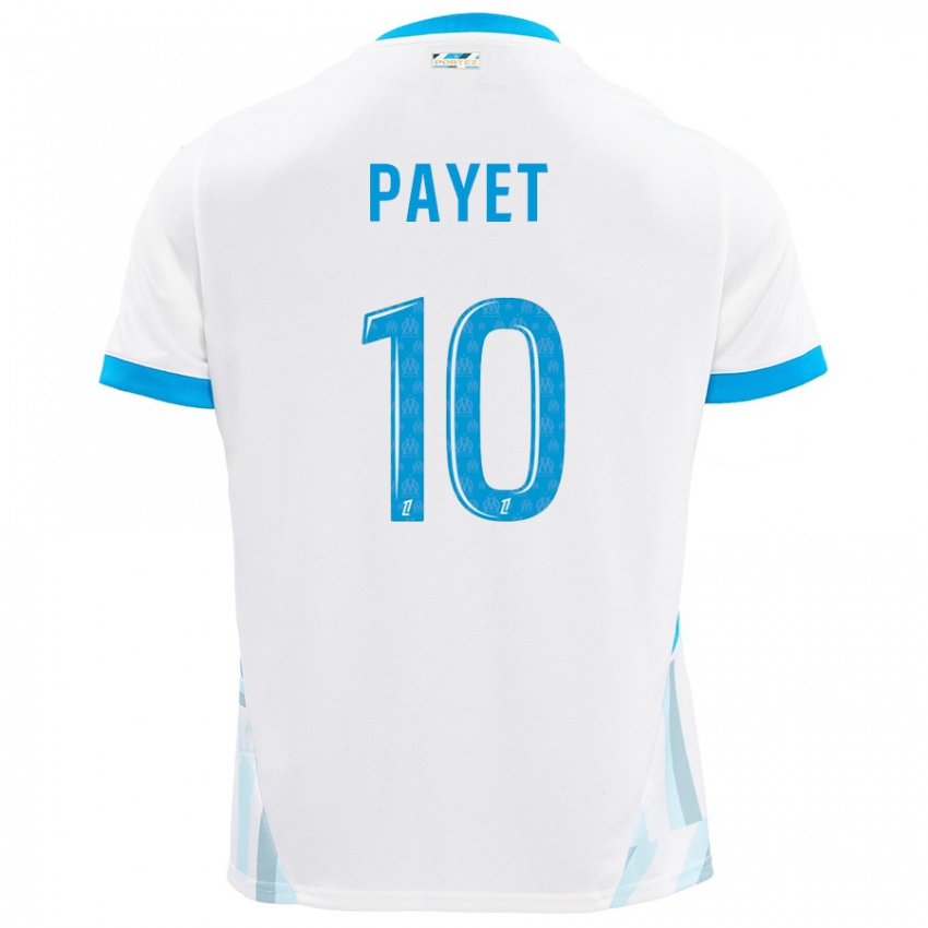 Kinder Dimitri Payet #10 Weiß Himmelblau Heimtrikot Trikot 2024/25 T-Shirt Schweiz