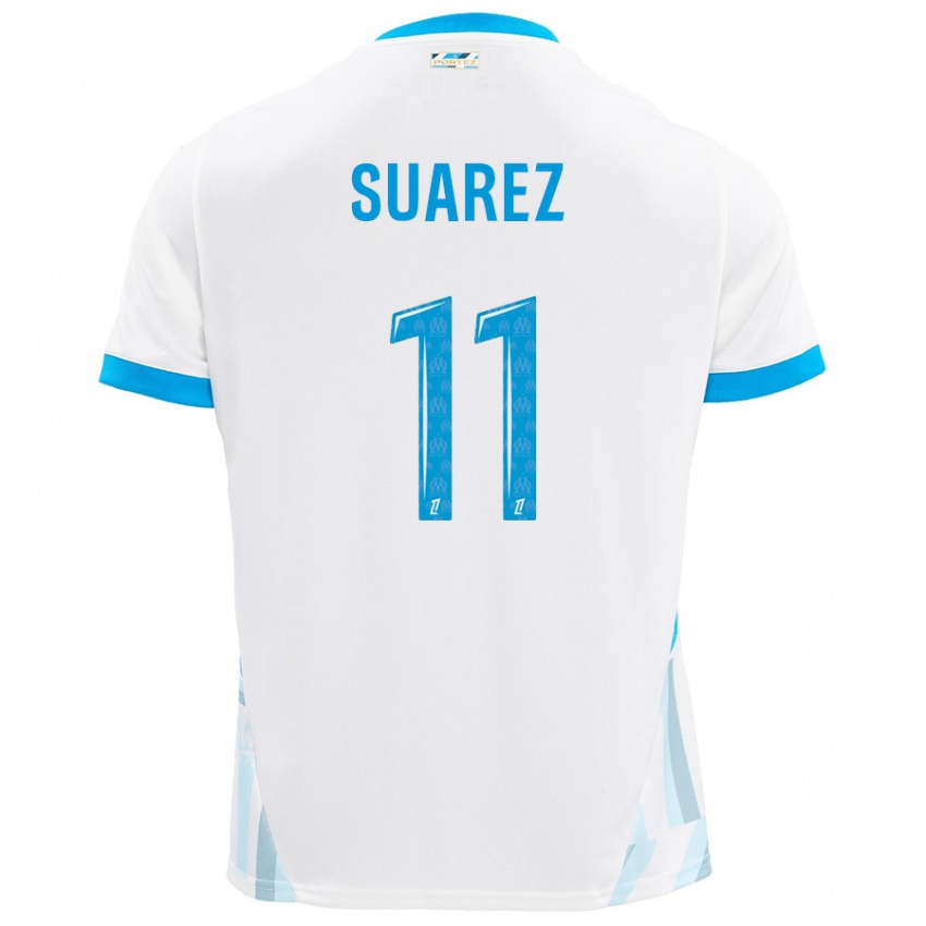 Kinder Luis Suarez #11 Weiß Himmelblau Heimtrikot Trikot 2024/25 T-Shirt Schweiz