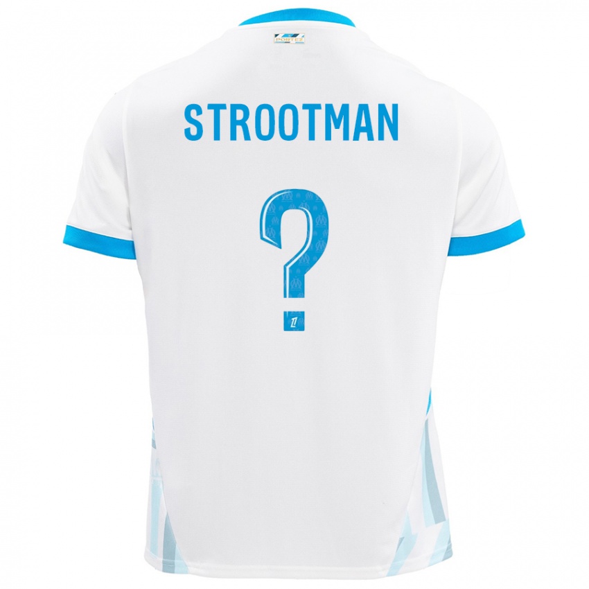 Enfant Maillot Kevin Strootman #0 Blanc Bleu Ciel Tenues Domicile 2024/25 T-Shirt Suisse