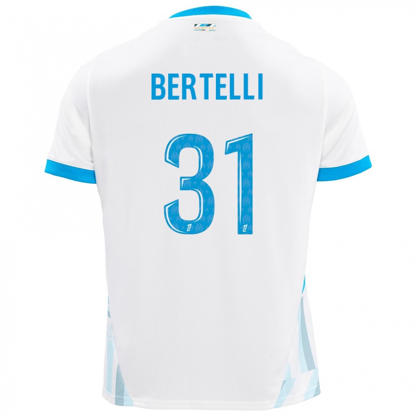 Enfant Maillot Ugo Bertelli #31 Blanc Bleu Ciel Tenues Domicile 2024/25 T-Shirt Suisse