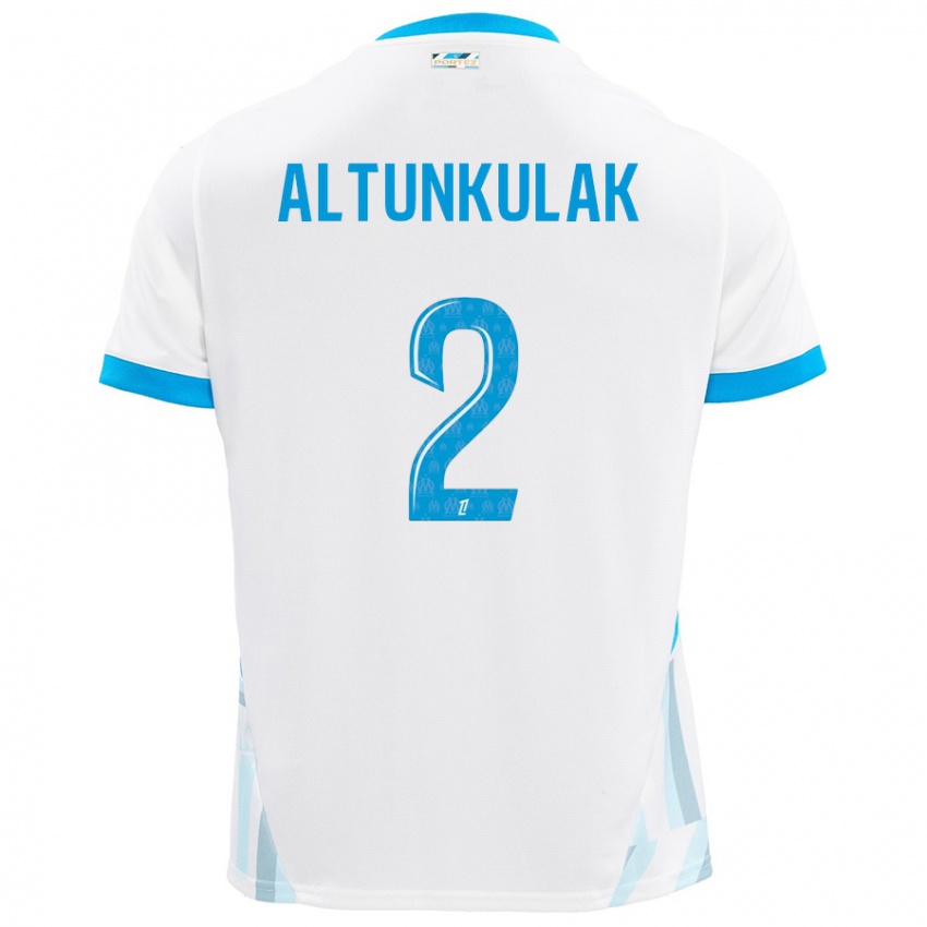 Enfant Maillot Selen Altunkulak #2 Blanc Bleu Ciel Tenues Domicile 2024/25 T-Shirt Suisse