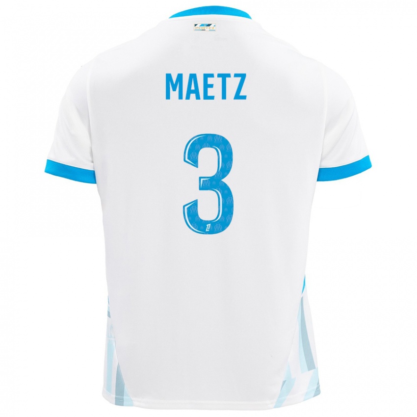 Enfant Maillot Agathe Maetz #3 Blanc Bleu Ciel Tenues Domicile 2024/25 T-Shirt Suisse