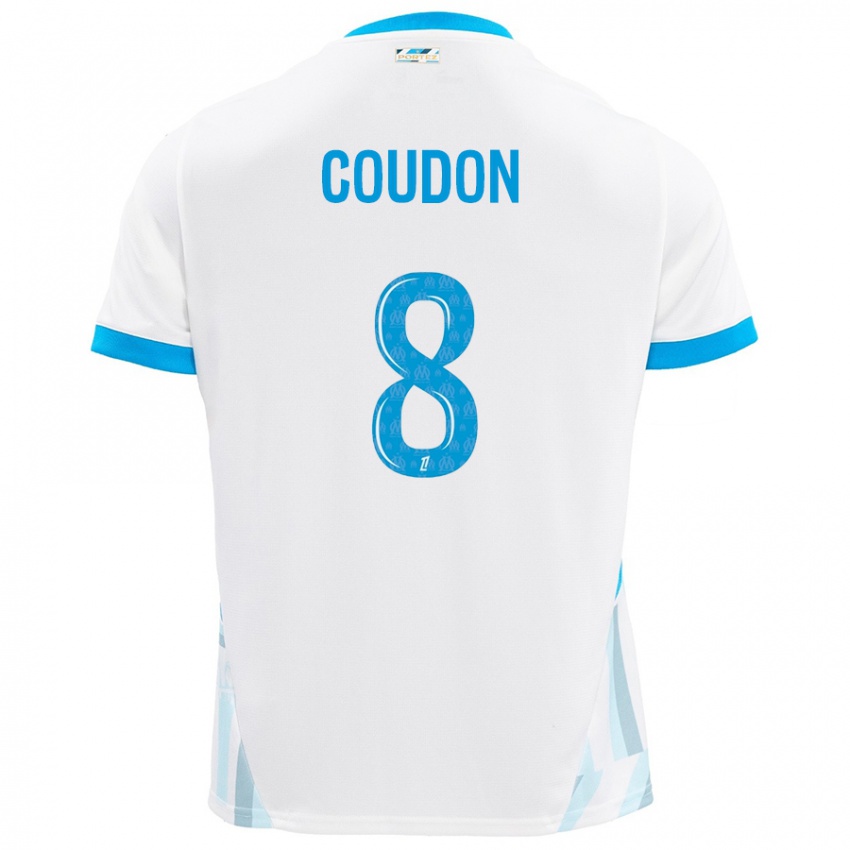 Enfant Maillot Marine Coudon #8 Blanc Bleu Ciel Tenues Domicile 2024/25 T-Shirt Suisse