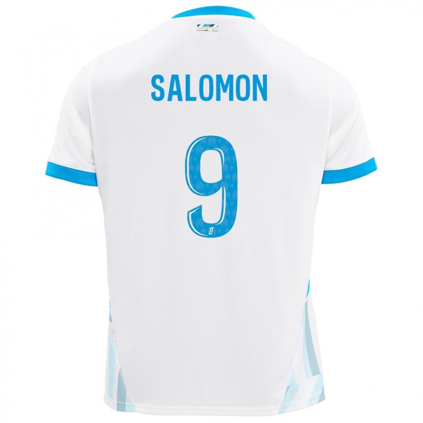 Kinder Maeva Salomon #9 Weiß Himmelblau Heimtrikot Trikot 2024/25 T-Shirt Schweiz