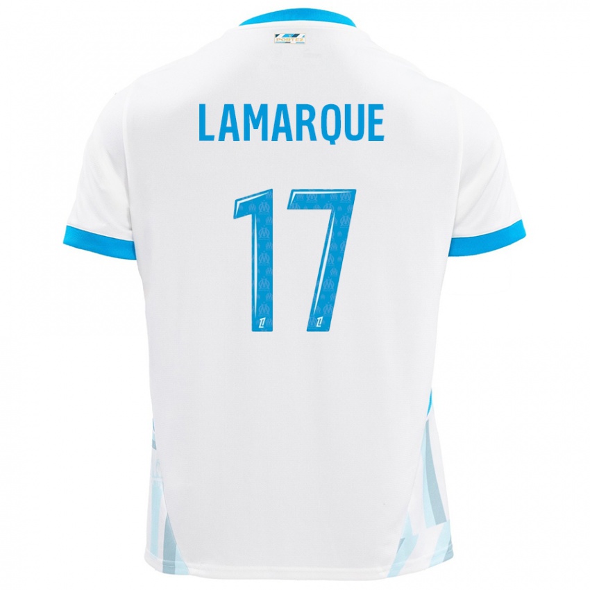 Enfant Maillot Alais Lamarque #17 Blanc Bleu Ciel Tenues Domicile 2024/25 T-Shirt Suisse