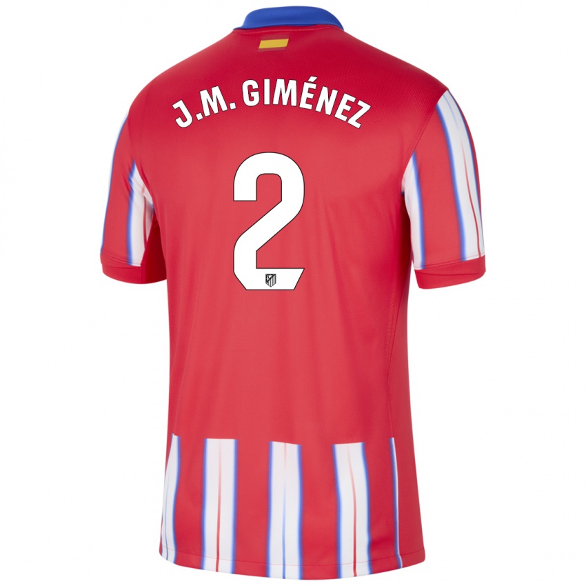 Enfant Maillot Jose Maria Gimenez #2 Rouge Blanc Bleu Tenues Domicile 2024/25 T-Shirt Suisse