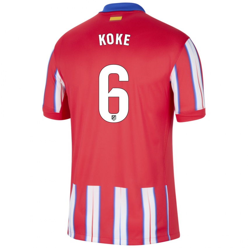 Enfant Maillot Koke #6 Rouge Blanc Bleu Tenues Domicile 2024/25 T-Shirt Suisse