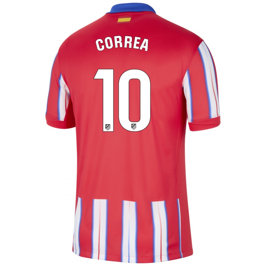 Enfant Maillot Angel Correa #10 Rouge Blanc Bleu Tenues Domicile 2024/25 T-Shirt Suisse