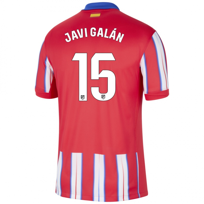 Enfant Maillot Javi Galán #15 Rouge Blanc Bleu Tenues Domicile 2024/25 T-Shirt Suisse