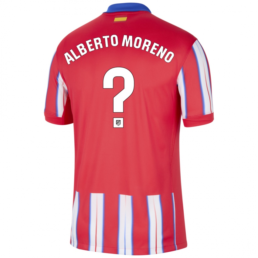 Enfant Maillot Alberto Moreno #0 Rouge Blanc Bleu Tenues Domicile 2024/25 T-Shirt Suisse