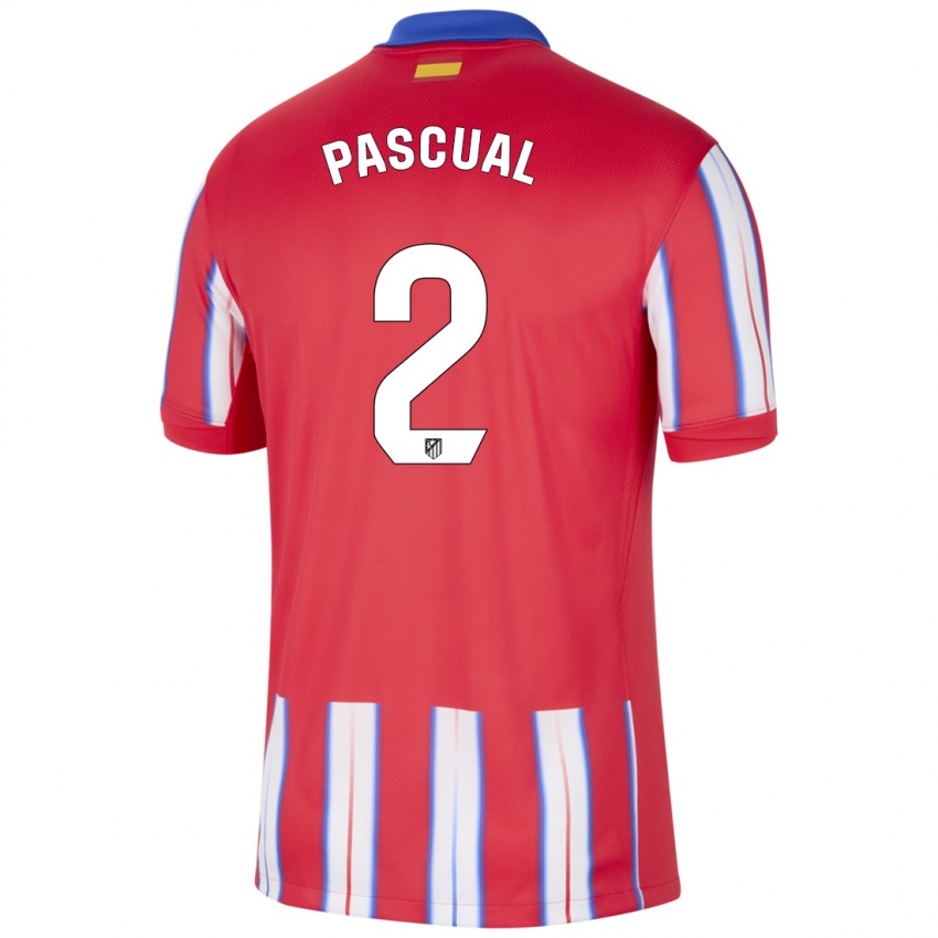 Enfant Maillot Martín Pascual #2 Rouge Blanc Bleu Tenues Domicile 2024/25 T-Shirt Suisse