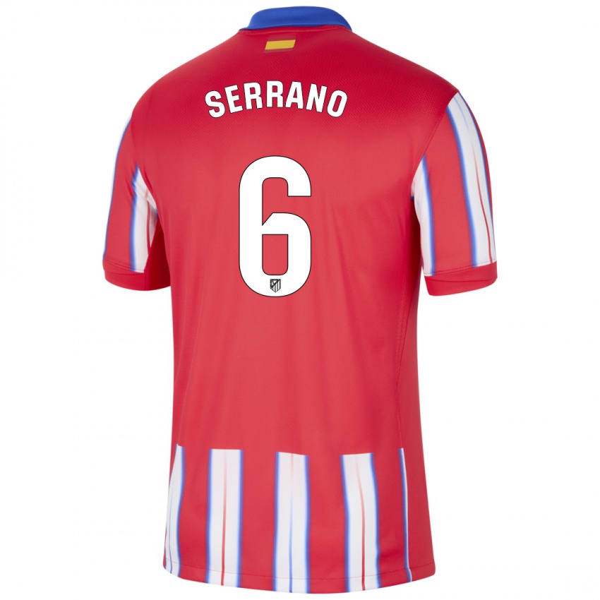 Enfant Maillot Javi Serrano #6 Rouge Blanc Bleu Tenues Domicile 2024/25 T-Shirt Suisse