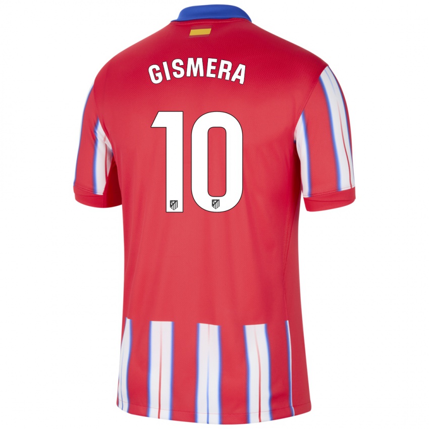 Enfant Maillot Aitor Gismera #10 Rouge Blanc Bleu Tenues Domicile 2024/25 T-Shirt Suisse