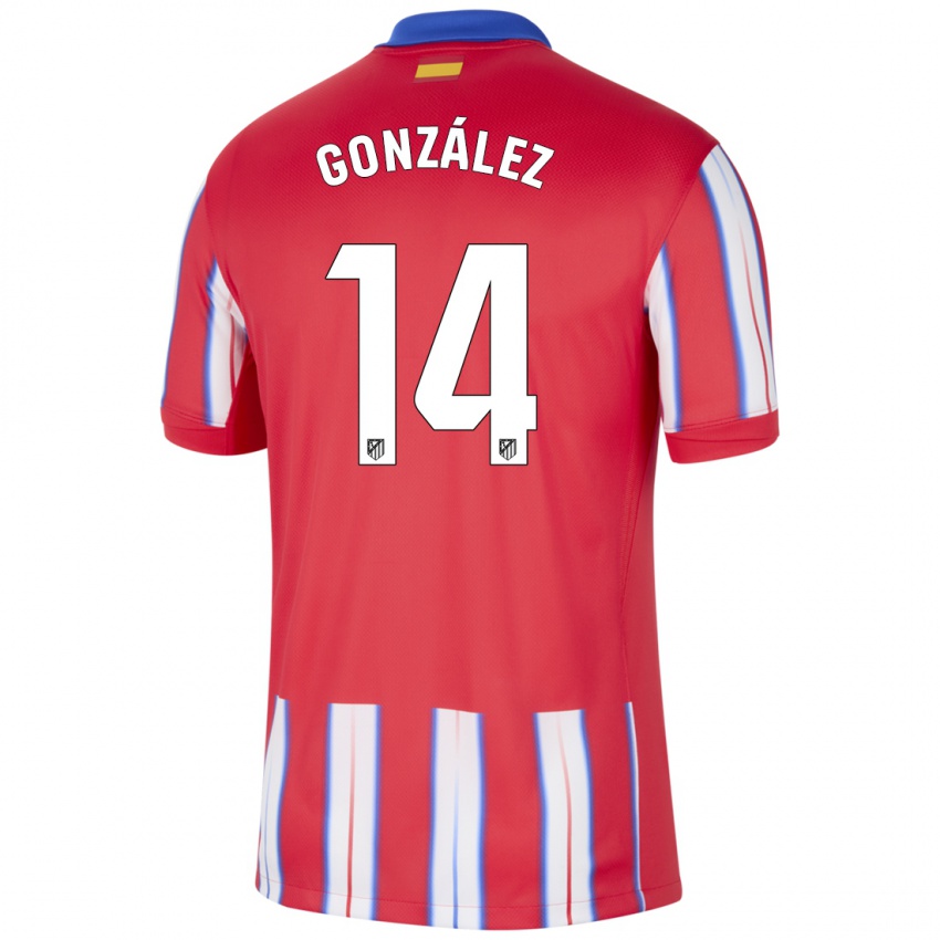 Enfant Maillot Joaquín González #14 Rouge Blanc Bleu Tenues Domicile 2024/25 T-Shirt Suisse