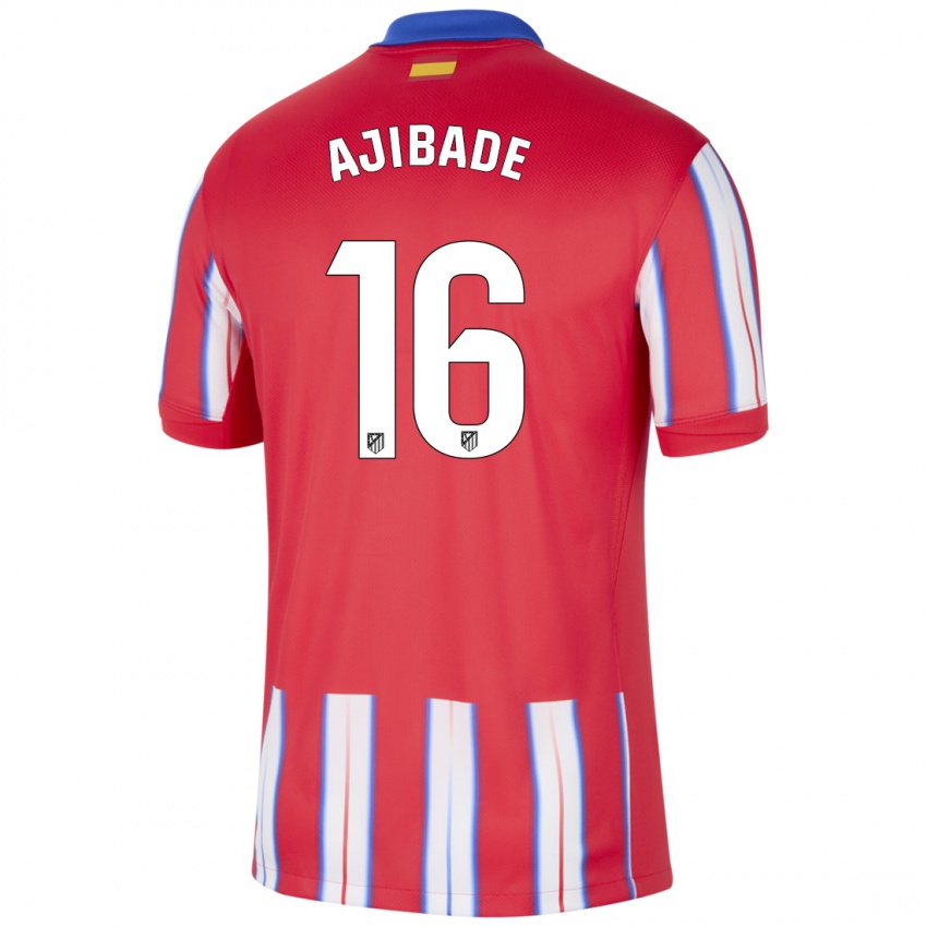 Enfant Maillot Rasheedat Ajibade #16 Rouge Blanc Bleu Tenues Domicile 2024/25 T-Shirt Suisse