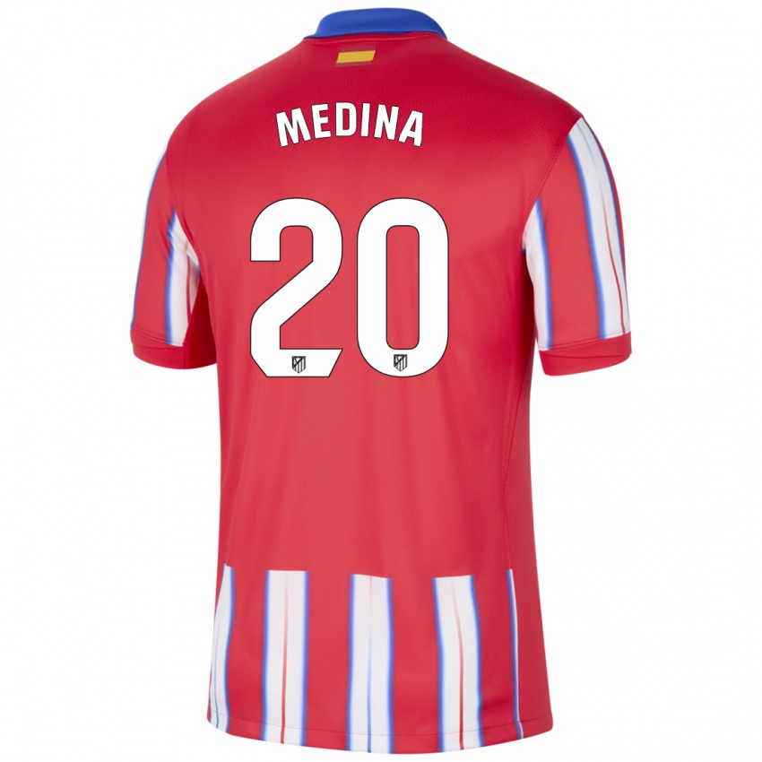 Enfant Maillot Andrea Medina #20 Rouge Blanc Bleu Tenues Domicile 2024/25 T-Shirt Suisse