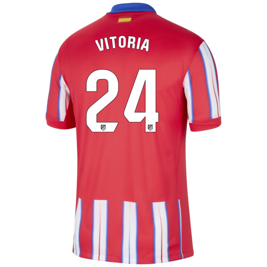 Enfant Maillot Ana Vitória #24 Rouge Blanc Bleu Tenues Domicile 2024/25 T-Shirt Suisse