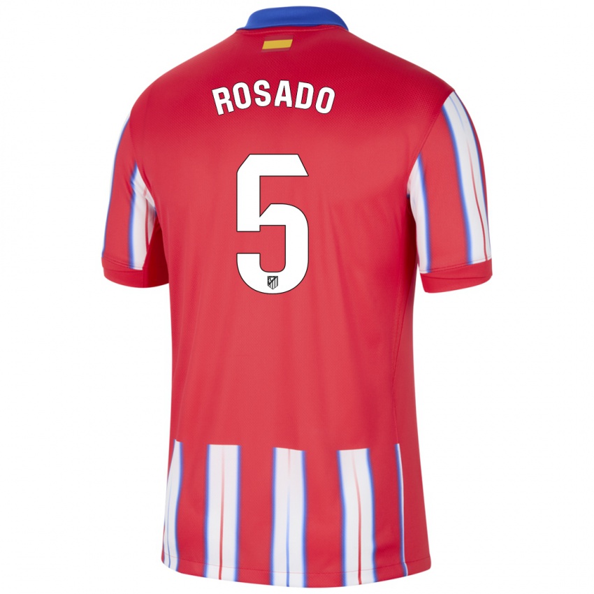 Enfant Maillot Diego Rosado #5 Rouge Blanc Bleu Tenues Domicile 2024/25 T-Shirt Suisse