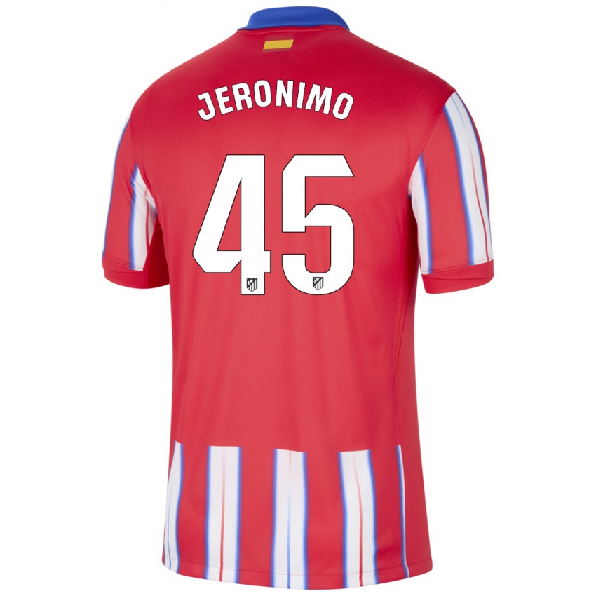 Enfant Maillot Isaiah Jeronimo #45 Rouge Blanc Bleu Tenues Domicile 2024/25 T-Shirt Suisse