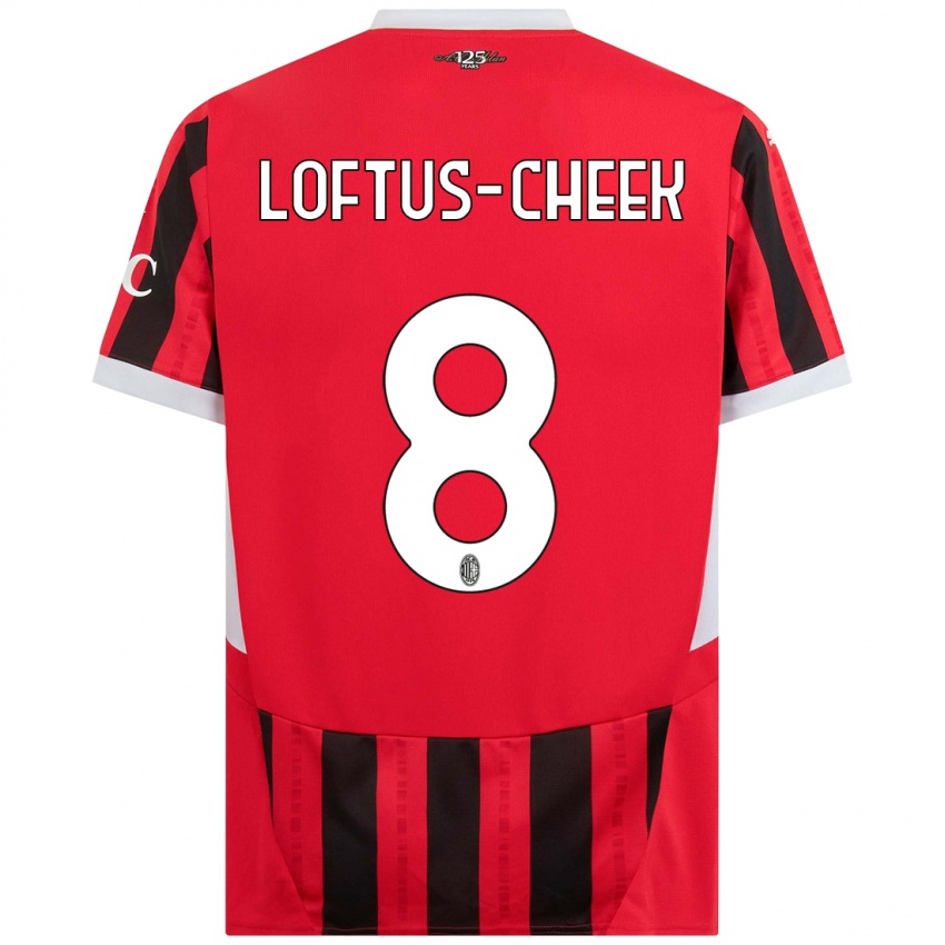 Enfant Maillot Ruben Loftus-Cheek #8 Rouge Noir Tenues Domicile 2024/25 T-Shirt Suisse