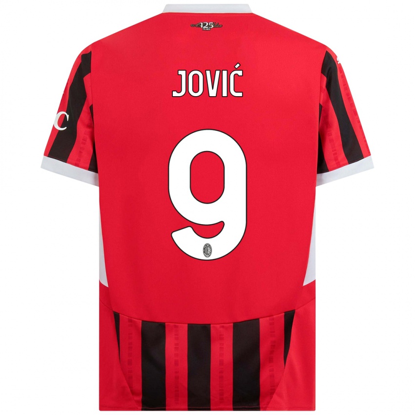 Kinder Luka Jovic #9 Rot Schwarz Heimtrikot Trikot 2024/25 T-Shirt Schweiz