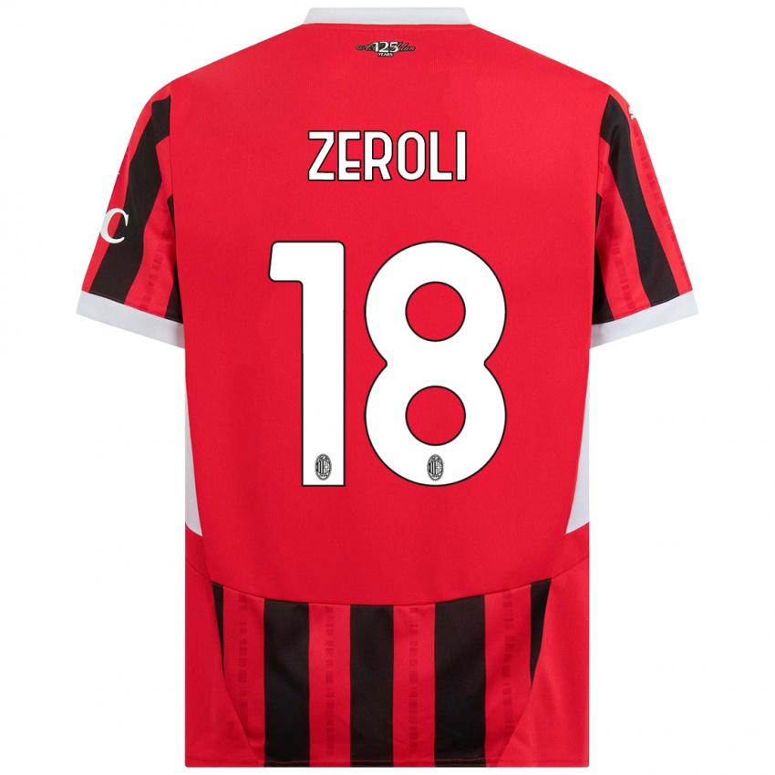 Kinder Kevin Zeroli #18 Rot Schwarz Heimtrikot Trikot 2024/25 T-Shirt Schweiz