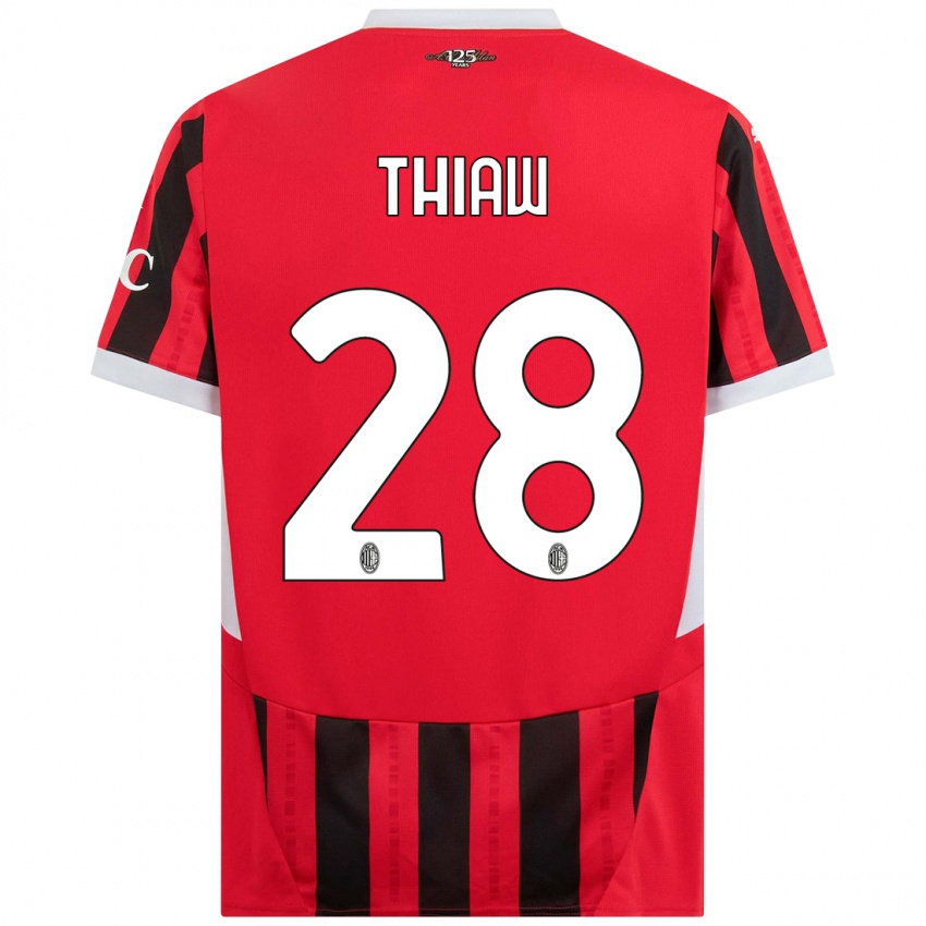 Kinder Malick Thiaw #28 Rot Schwarz Heimtrikot Trikot 2024/25 T-Shirt Schweiz