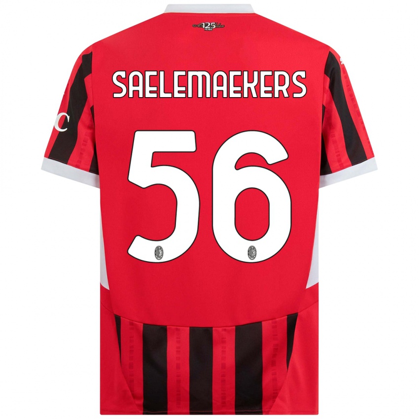 Enfant Maillot Alexis Saelemaekers #56 Rouge Noir Tenues Domicile 2024/25 T-Shirt Suisse