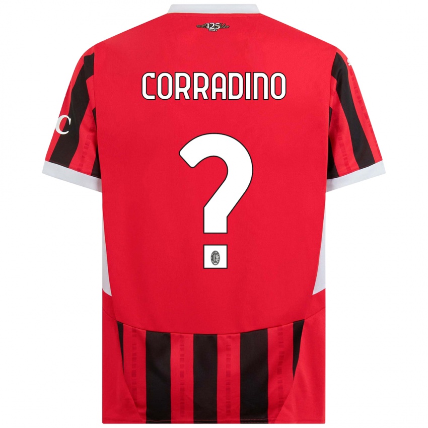 Kinder Riccardo Corradino #0 Rot Schwarz Heimtrikot Trikot 2024/25 T-Shirt Schweiz