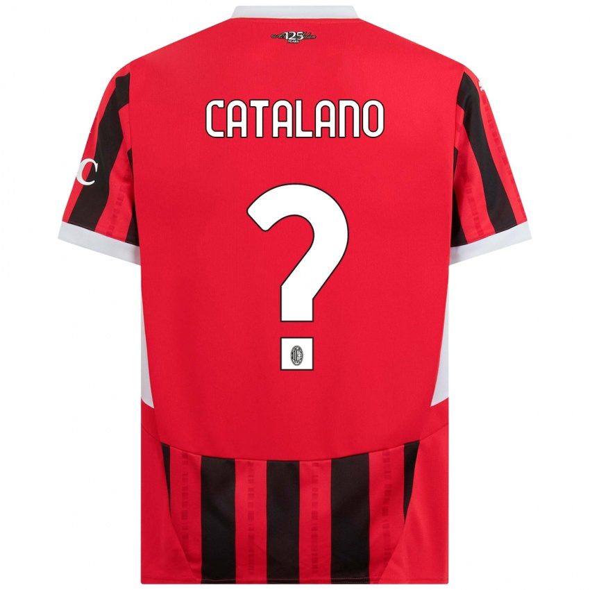 Kinder Alessio Catalano #0 Rot Schwarz Heimtrikot Trikot 2024/25 T-Shirt Schweiz