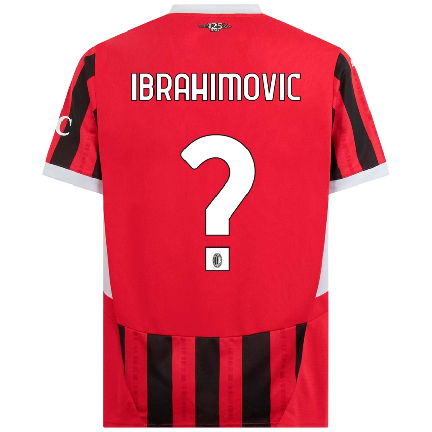 Kinder Vincent Ibrahimovic #0 Rot Schwarz Heimtrikot Trikot 2024/25 T-Shirt Schweiz