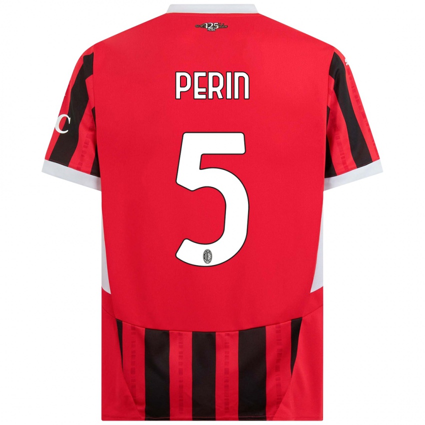 Kinder Ernesto Perin #5 Rot Schwarz Heimtrikot Trikot 2024/25 T-Shirt Schweiz