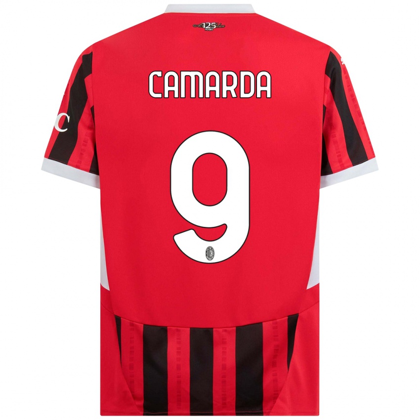 Kinder Francesco Camarda #9 Rot Schwarz Heimtrikot Trikot 2024/25 T-Shirt Schweiz