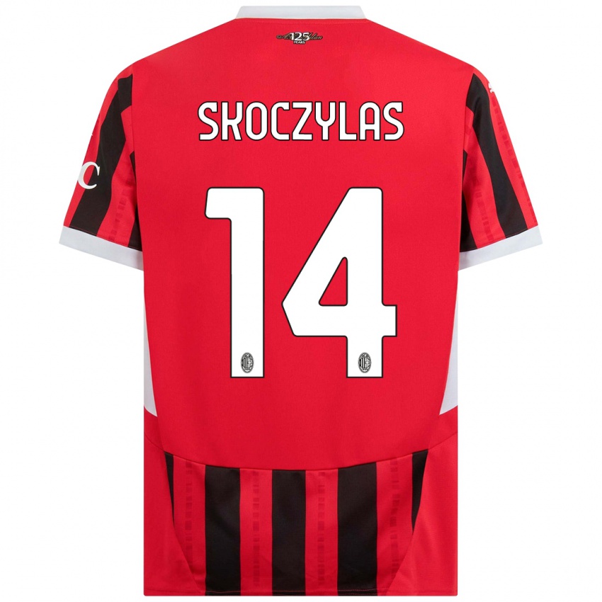 Kinder Mateusz Skoczylas #14 Rot Schwarz Heimtrikot Trikot 2024/25 T-Shirt Schweiz