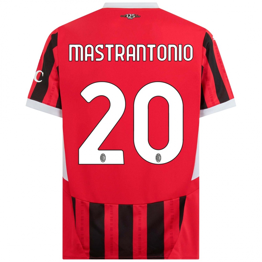 Kinder Davide Mastrantonio #20 Rot Schwarz Heimtrikot Trikot 2024/25 T-Shirt Schweiz