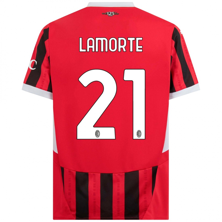 Kinder Alessandro Lamorte #21 Rot Schwarz Heimtrikot Trikot 2024/25 T-Shirt Schweiz