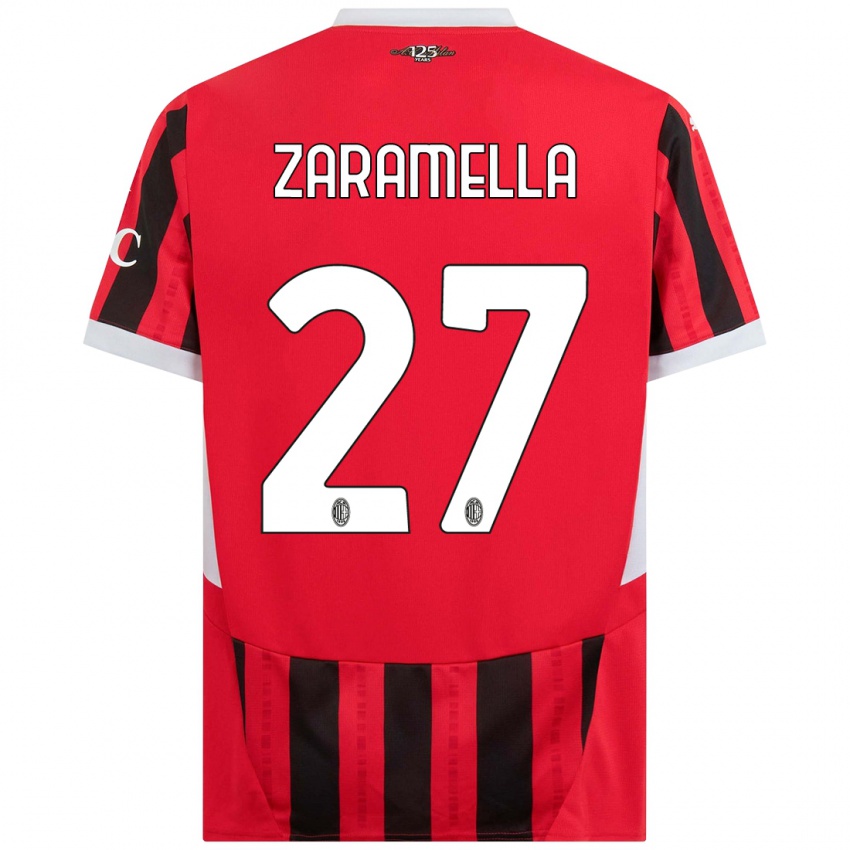 Kinder Mattia Zaramella #27 Rot Schwarz Heimtrikot Trikot 2024/25 T-Shirt Schweiz