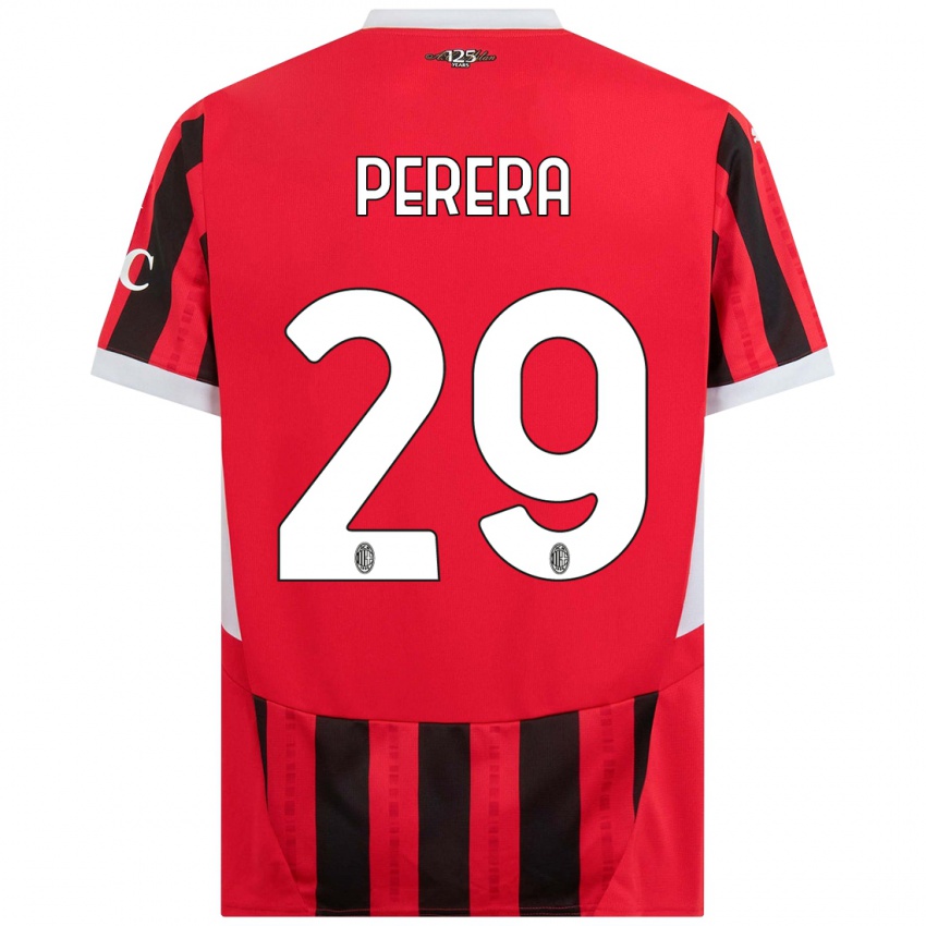 Kinder Nirash Perera #29 Rot Schwarz Heimtrikot Trikot 2024/25 T-Shirt Schweiz