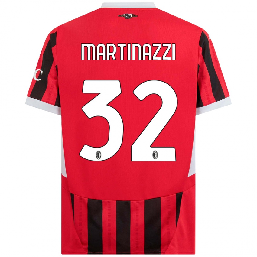 Kinder Luca Martinazzi #32 Rot Schwarz Heimtrikot Trikot 2024/25 T-Shirt Schweiz