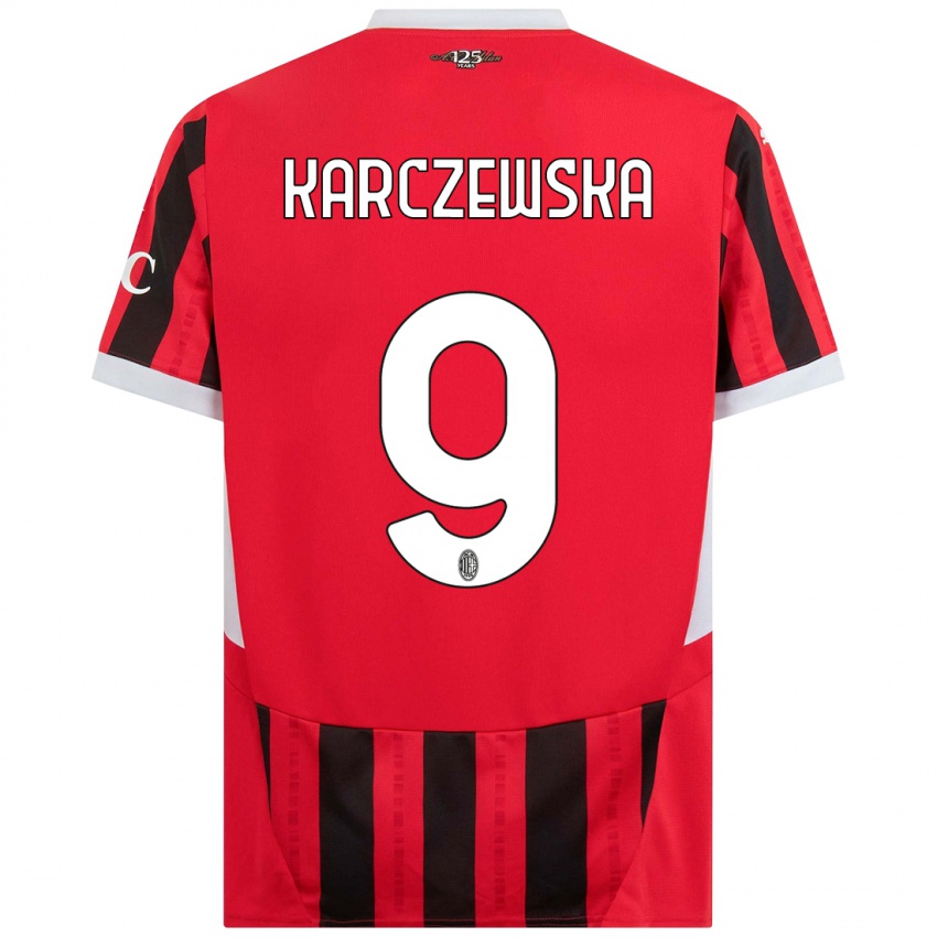 Kinder Nikola Karczewska #9 Rot Schwarz Heimtrikot Trikot 2024/25 T-Shirt Schweiz